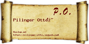 Pilinger Ottó névjegykártya